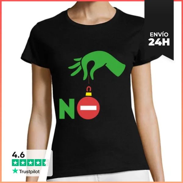 Camiseta Mujer Clásica GRINCH NO NAVIDAD LaTostadora