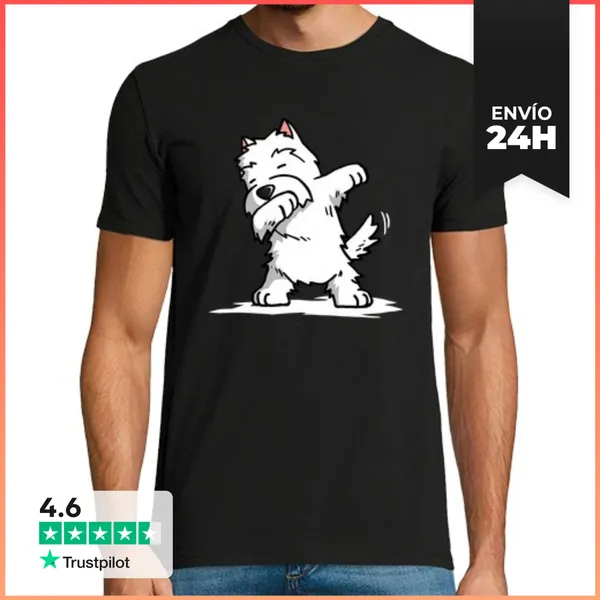 Camiseta Hombre Clásica Perro West Highland White Terrier DAB!