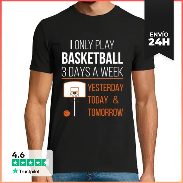 Camiseta Hombre Clásica I Only Play Basketball 2 LaTostadora