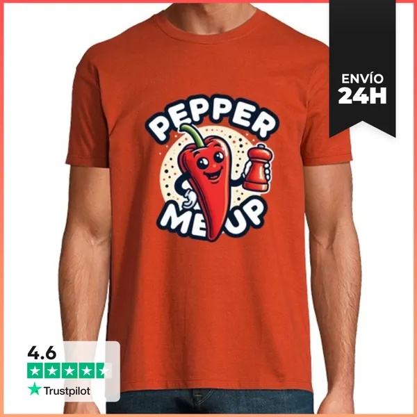 Camiseta Hombre Clásica Píntame De Alegría Pimientos Picantes