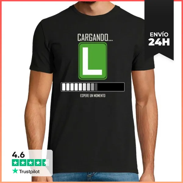 Camiseta Hombre Clásica Cargando L Conductor Conductora Novel B