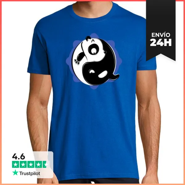 Camiseta Hombre Clásica Yin Yang (halo Azul) LaTostadora