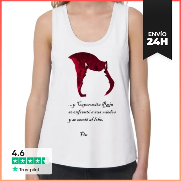 Camiseta Mujer Sin Mangas, Loose Fit Cambio De Planes LaTostadora