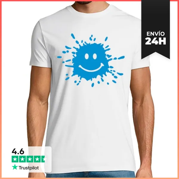 Camiseta Hombre Clásica Smiley Splash LaTostadora