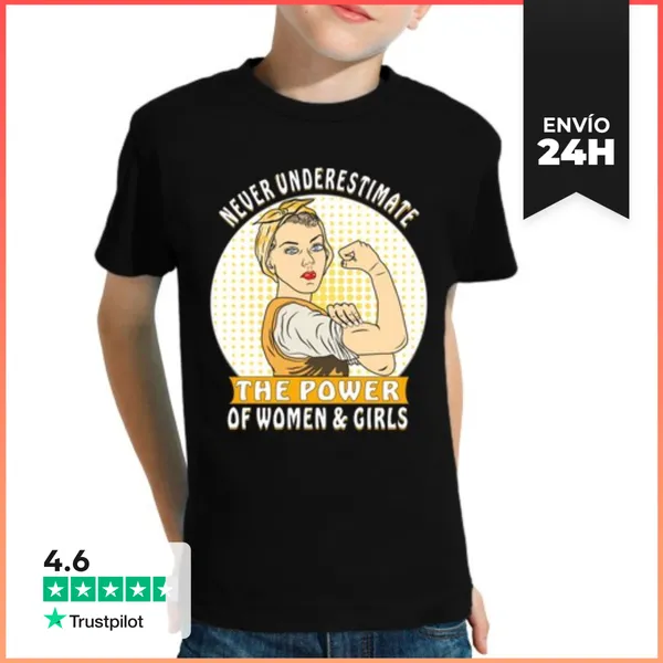 Camiseta Clásica Para Niños Nunca Subestimes El Poder De La Mujer