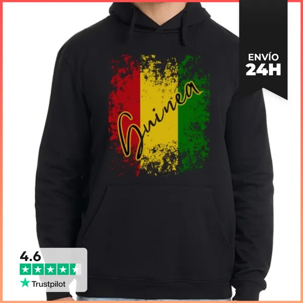 Sudadera Unisex Con Capucha Guinea Bandera, Amo Guinea