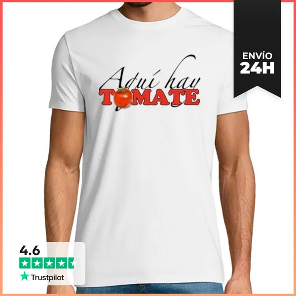 Camiseta Hombre Clásica Aquí Hay Tomate LaTostadora