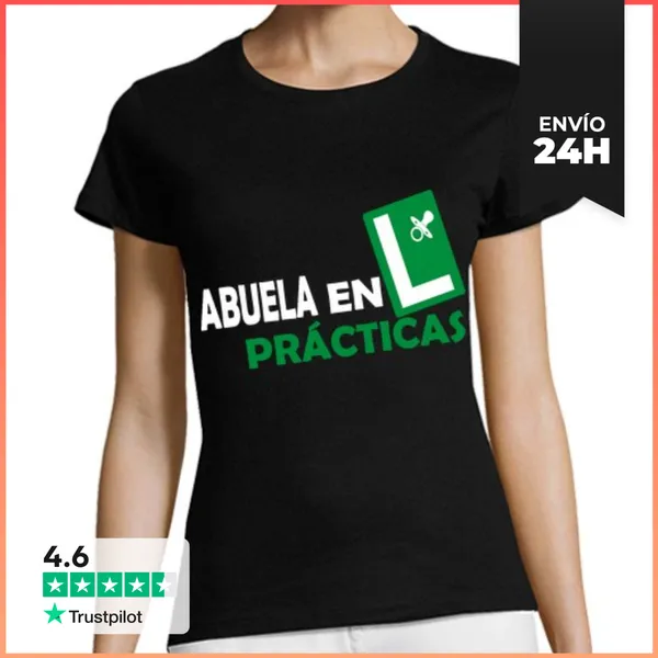 Camiseta Mujer Clásica Abuela En Practicas Abuelos Pr LaTostadora