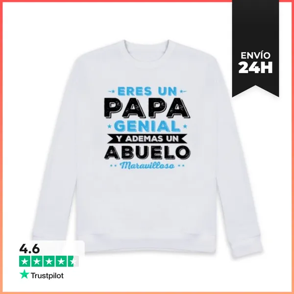Sudadera Unisex Papa Genial Abuelo Maravilloso LaTostadora