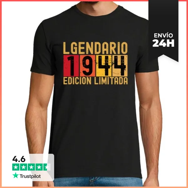 Camiseta Hombre Clásica Legendario 1944 Edicion Limitada Regalo