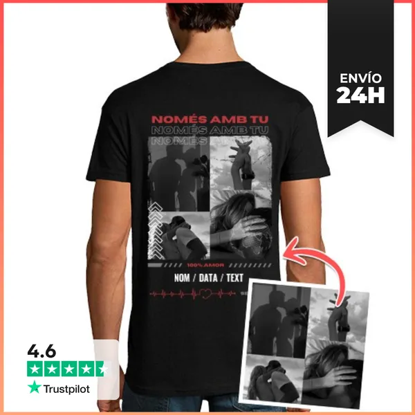 Camiseta Hombre Clásica Nomes Amb Tu - Camiseta Personalizada 1