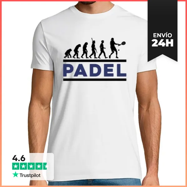 Camiseta Hombre Clásica Pala De Pádel Evolution Deporte