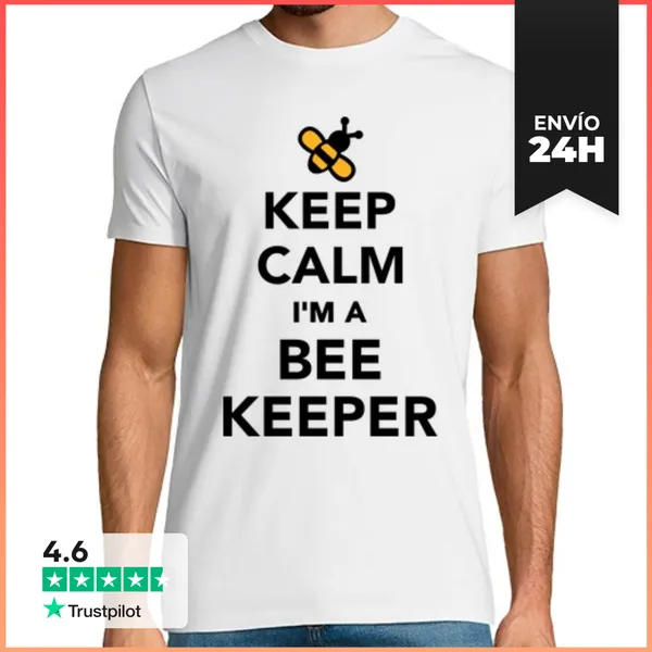 Camiseta Hombre Clásica Mantener La Calma Que Soy Un Apicultor