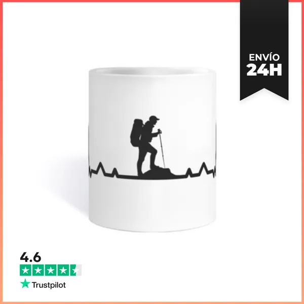 Taza Senderismo Con Electrocardiograma, Trekking De Montaña,
