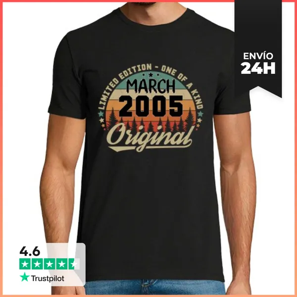 Camiseta Hombre Clásica Nacido En Marzo De 2005 - Cosecha 2005
