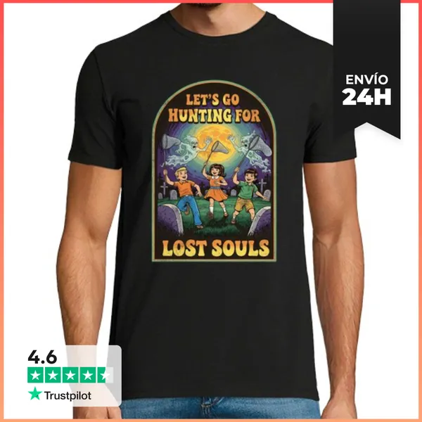 Camiseta Hombre Clásica Lets Go Hunting For Lost Souls