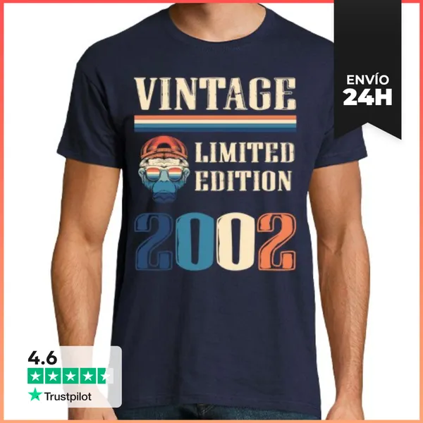 Camiseta Hombre Clásica Camiseta Vintage 2002 - Edición Limitada