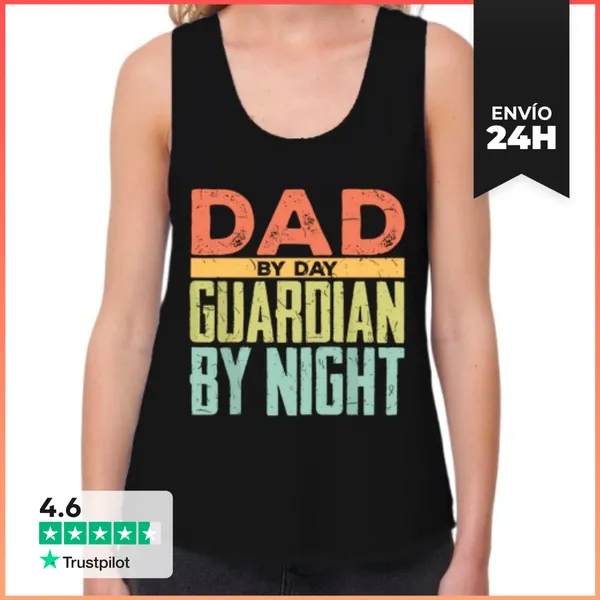 Camiseta Mujer Sin Mangas, Loose Fit Padre De Día Guardián De
