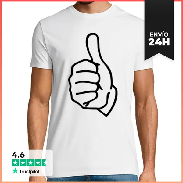 Camiseta Hombre Clásica Pulgares Hacia Arriba LaTostadora