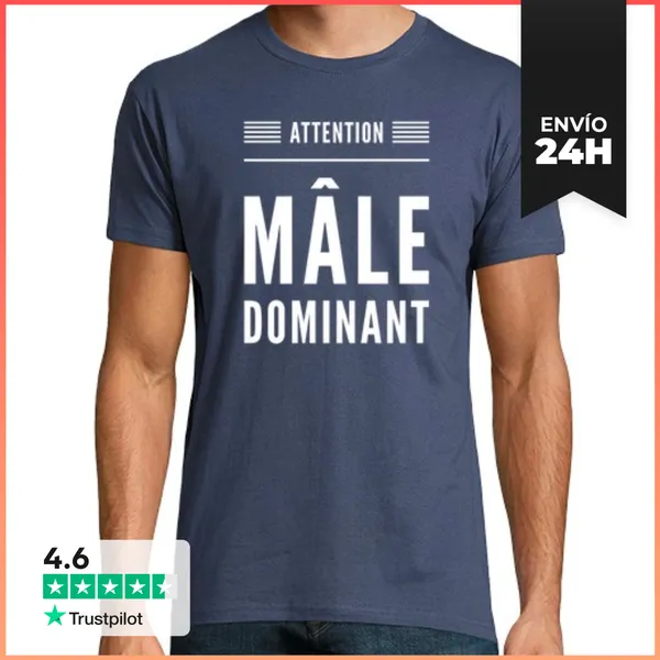 Camiseta Hombre Clásica Atención Dominante Masculino Humor Grac