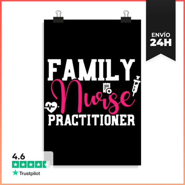 Póster Vertical Enfermera Practicante Familiar Fnp Familia