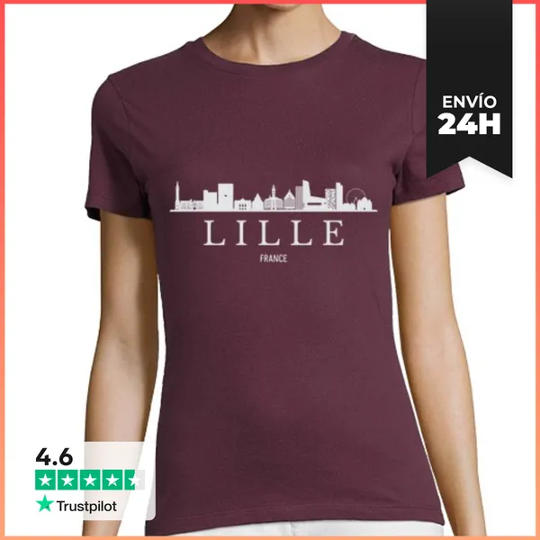 Camiseta Mujer Clásica Horizonte Lille, Lille Francia LaTostadora