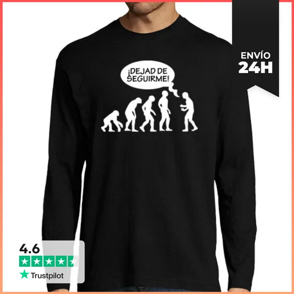 Camiseta Hombre Manga Larga Dejad De Seguirme LaTostadora