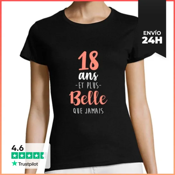 Camiseta Mujer Clásica 18 Años Más Hermoso Que Nunca Regalo Hu