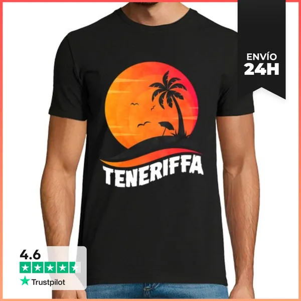 Camiseta Hombre Clásica Atardecer En Teneriffa LaTostadora