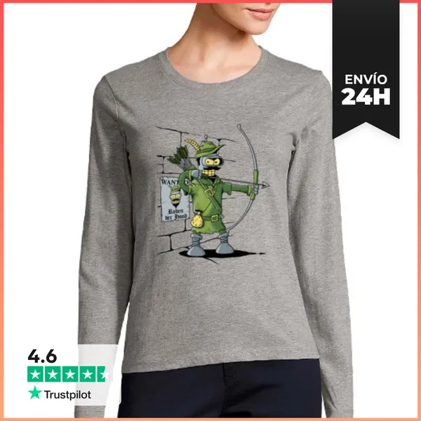 Camiseta Mujer Manga Larga Roben Der Hood LaTostadora