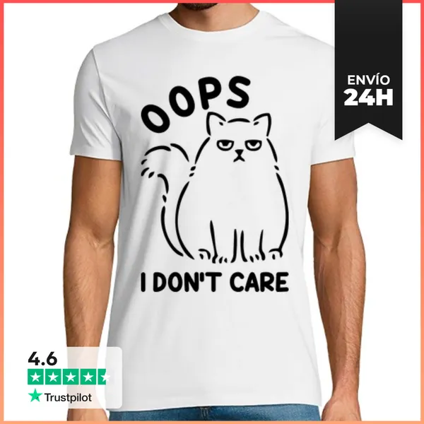 Camiseta Hombre Clásica Gato Divertido LaTostadora