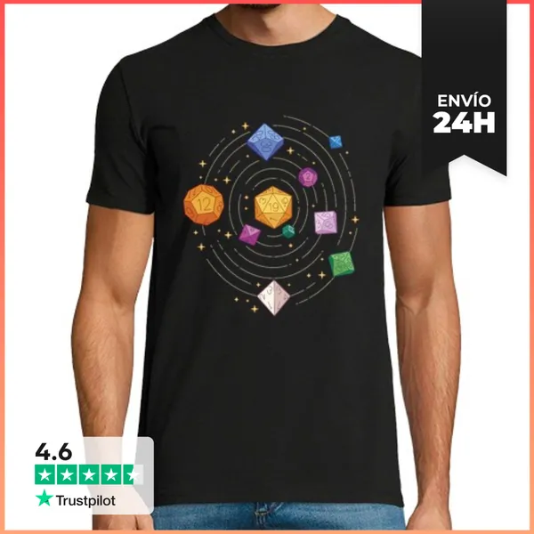 Camiseta Hombre Clásica Sistema Solar De Dados De Juego