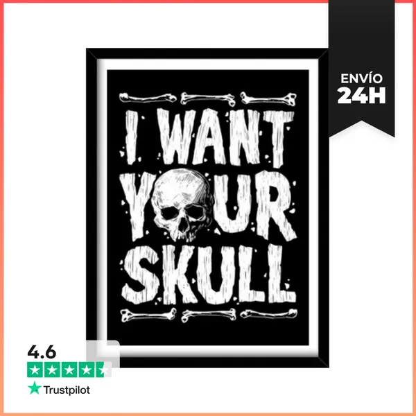 Cuadro Con Marco Vertical Skull Harvester LaTostadora
