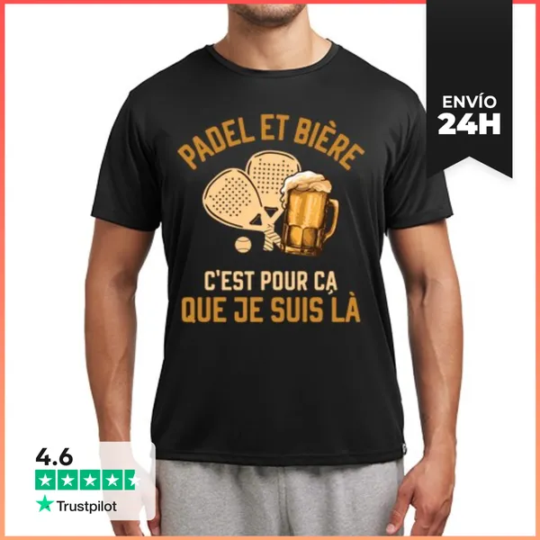 Camiseta Deportiva Hombre Pádel Et Bière Joueur De Pádel