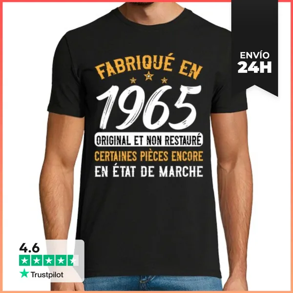 Camiseta Hombre Clásica Cumpleaños 1965 Idea De Regalo Humor