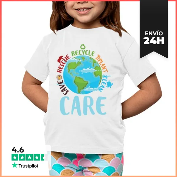 Camiseta Clásica Para Niños Cuidar El Planeta LaTostadora