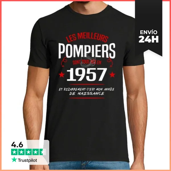 Camiseta Hombre Clásica Bombero Y Regalo De Bombero De 1957