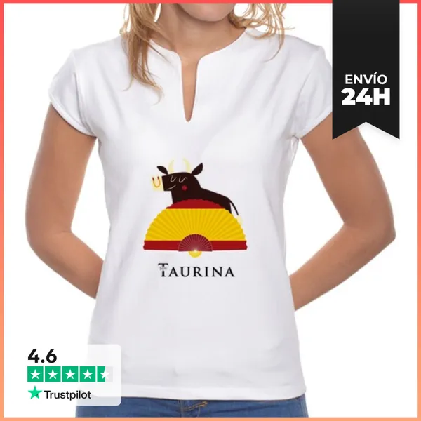 Camiseta Mujer Cuello Mao Soy Taurina - Toro LaTostadora