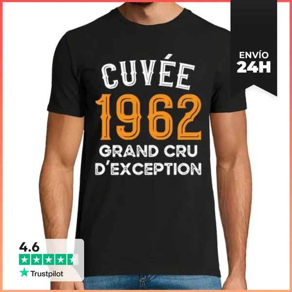 Camiseta Hombre Clásica Cumpleaños 1962 Año De Nacimiento