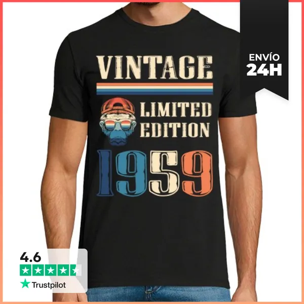 Camiseta Hombre Clásica Camiseta Vintage 1959 - Edición Limitada