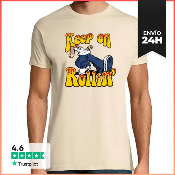 Camiseta Hombre Clásica Keep On Rollin V2 LaTostadora
