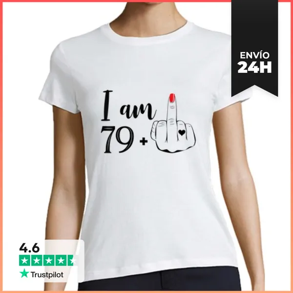 Camiseta Mujer Clásica Tengo 79 Más 1 El Dedo Corazón Divertido