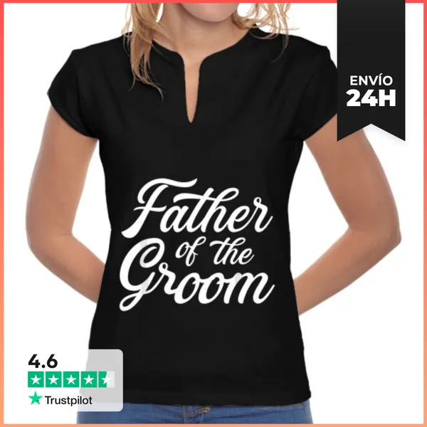 Camiseta Mujer Cuello Mao Regalo Para El Padre Del Novio