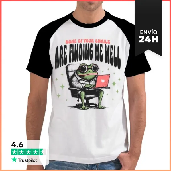 Camiseta Hombre, Estilo Béisbol NONE OF YOUR EMAILS ARE FINDING