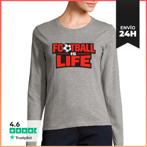 Camiseta Mujer Manga Larga El Fútbol Es Vida LaTostadora