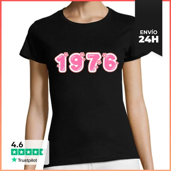 Camiseta Mujer Clásica 50 Años 1976 Vintage Regalo De Aniversario
