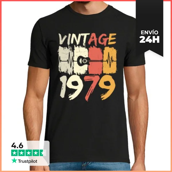 Camiseta Hombre Clásica Guitarrista De La Vendimia 1979