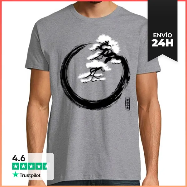 Camiseta Hombre Clásica Circulo ZEN Con Bonsai LaTostadora