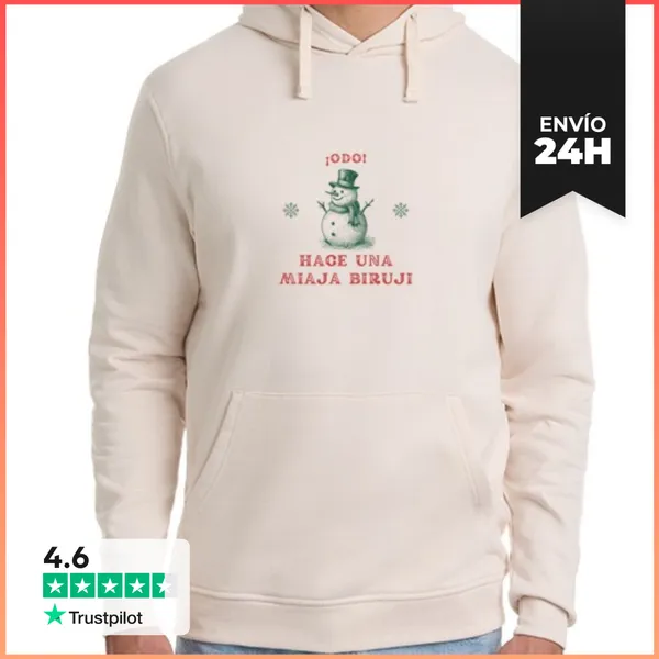 Sudadera Unisex Con Capucha Hace Biruji Navidad LaTostadora