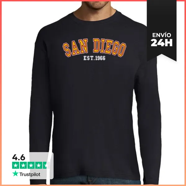 Camiseta Hombre Manga Larga San Diego Est 1966 LaTostadora
